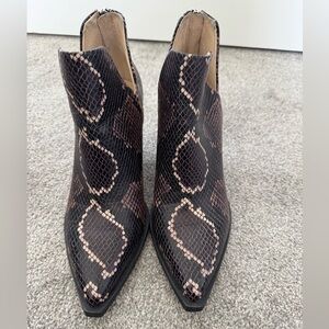 Snakeskin Pattern Ankle Boots